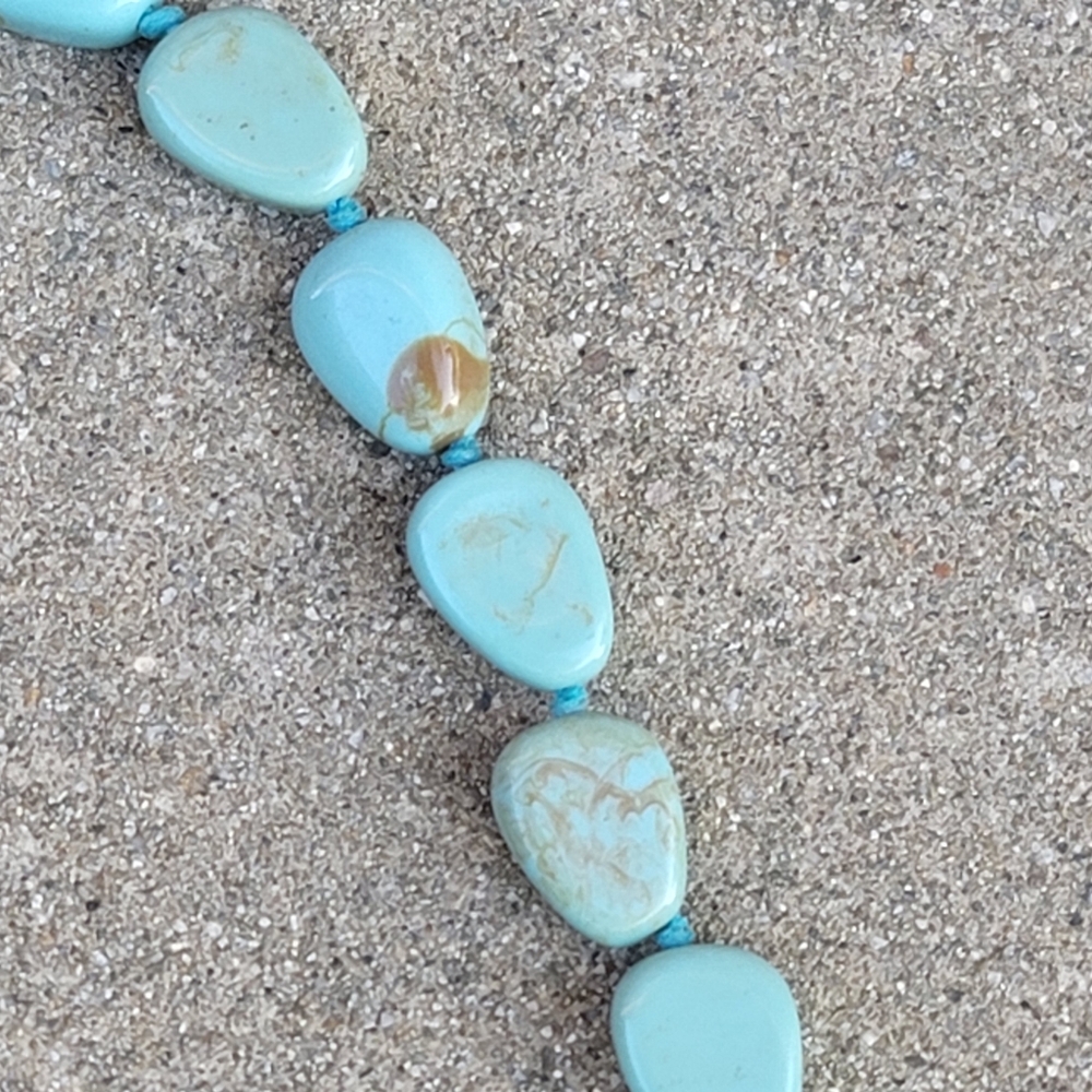 Vtg 26" Faux Turquoise Chunky Necklace - Picture 6 of 7